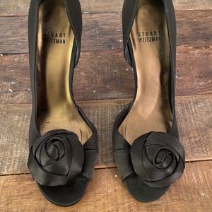 Stuart Weitzman Brown Satin Heel size 6.5
